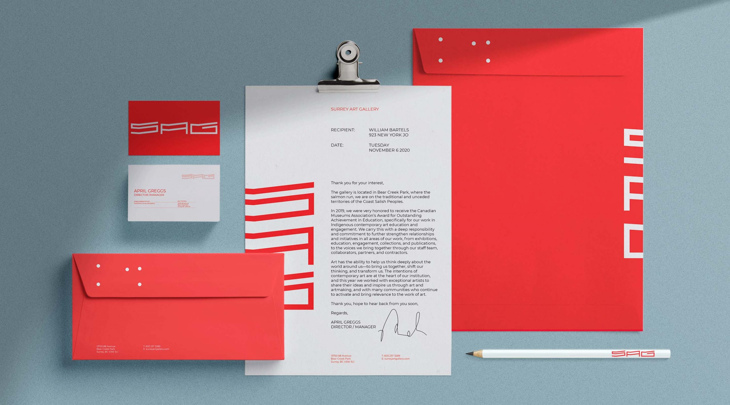 SAG stationery